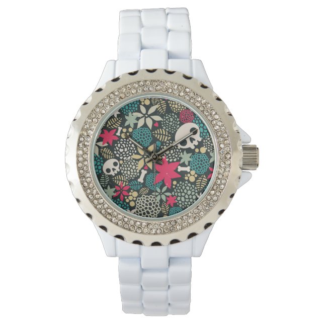 Rol in bloemen horloge (Voorkant)