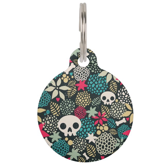 Rol in bloemen huisdierpenning (Voorkant)