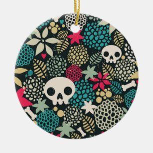 Rol in bloemen keramisch ornament