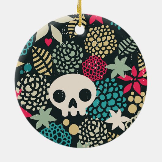 Rol in bloemen keramisch ornament (Achterkant)