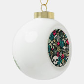 Rol in bloemen keramische bal ornament (Links)