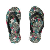Rol in bloemen kinder teenslippers (Voetbed)