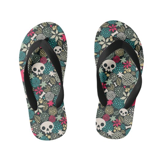 Rol in bloemen kinder teenslippers (Voetbed)