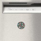 Rol in bloemen magneet (Insitu (Vaatwasser))
