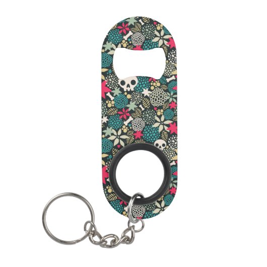 Rol in bloemen mini flessenopener (Voorkant)