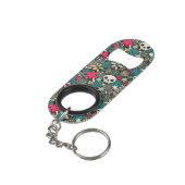 Rol in bloemen mini flessenopener (Achterkant Gekanteld)