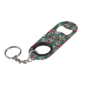 Rol in bloemen mini flessenopener (Voorkant Gekanteld)