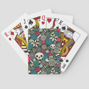 Rol in bloemen pokerkaarten