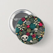 Rol in bloemen ronde button 5,7 cm (Voorkant /achterkant)