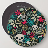 Rol in bloemen ronde button 6,0 cm (Voorkant /achterkant)