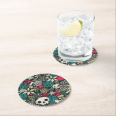 Rol in bloemen ronde kartonnen onderzetter (Insitu)