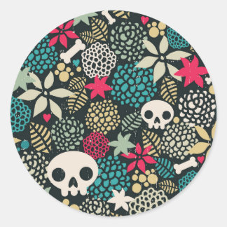 Rol in bloemen ronde sticker