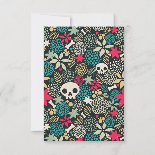Rol in bloemen RSVP kaartje (Voorkant)