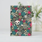 Rol in bloemen RSVP kaartje (Staand voorkant)