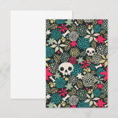 Rol in bloemen RSVP kaartje (Voorkant / Achterkant)