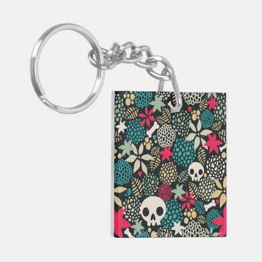 Rol in bloemen sleutelhanger (Voorkant Links)