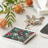 Rol in bloemen sleutelhanger (Zijkant)