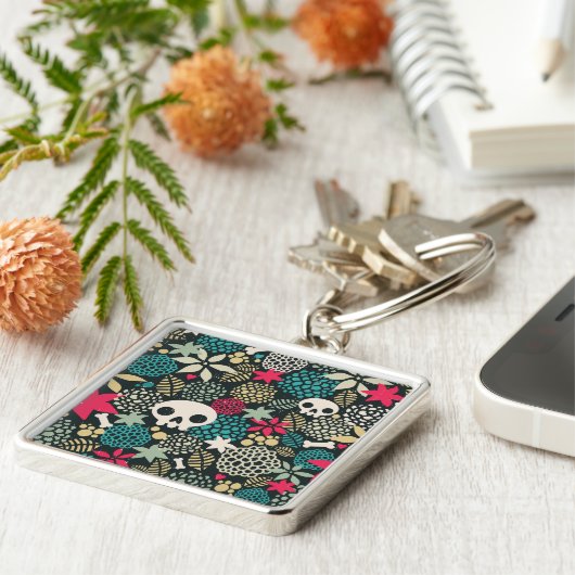 Rol in bloemen sleutelhanger (Zijkant)