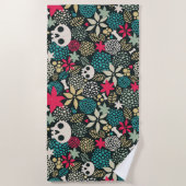 Rol in bloemen strandlaken (Voorkant)