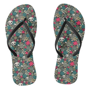 Rol in bloemen teenslippers