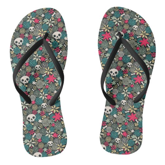 Rol in bloemen teenslippers (Voetbed)