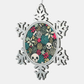 Rol in bloemen tin sneeuwvlok ornament (Rechts)