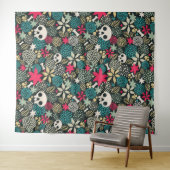 Rol in bloemen wandkleed (In Situ (horizontaal))