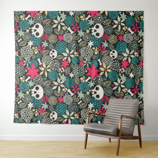 Rol in bloemen wandkleed (In Situ (horizontaal))