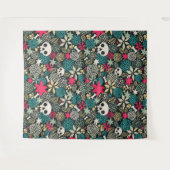 Rol in bloemen wandkleed (Voorkant (horizontaal))