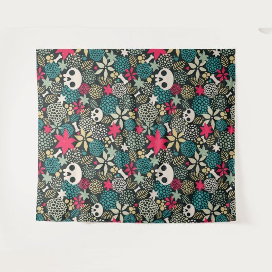 Rol in bloemen wandkleed (Voorkant (horizontaal))