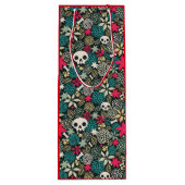 Rol in bloemen wijn cadeautas (Achterkant)