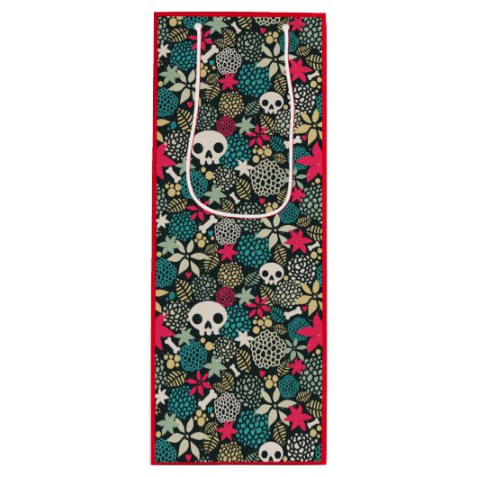 Rol in bloemen wijn cadeautas (Voorkant)