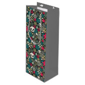 Rol in bloemen wijn cadeautas (Voorkant Gekanteld)