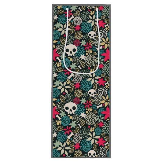 Rol in bloemen wijn cadeautas (Voorkant)