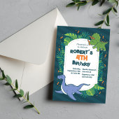 Rol in Plezier! Handgetekende Dinosaurus Verjaarda Kaart