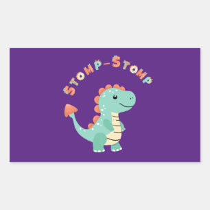 Rol in Plezier met een Dino-Mite Party! Rechthoekige Sticker