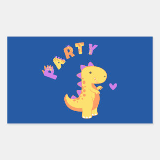 Rol in Plezier met een Dino-Mite Party! Rechthoekige Sticker