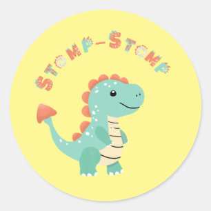 Rol in Plezier met een Dino-Mite Party! Ronde Sticker