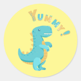Rol in Plezier met een Dino-Mite Party! Ronde Sticker