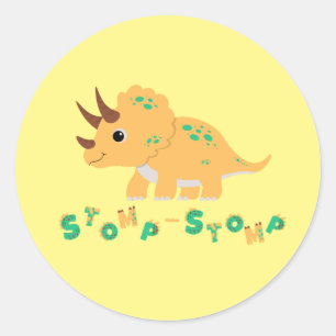 Rol in Plezier met een Dino-Mite Party! Ronde Sticker