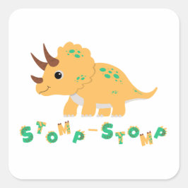 Rol in Plezier met een Dino-Mite Party! Vierkante Sticker