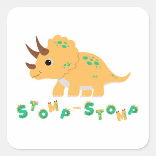 Rol in Plezier met een Dino-Mite Party! Vierkante Sticker