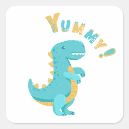 Rol in Plezier met een Dino-Mite Party! Vierkante Sticker