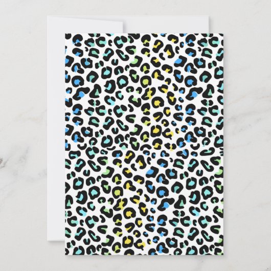 Rol in Vier Safari Blauwe Jongen Luipaard Verjaard Kaart (Achterkant)