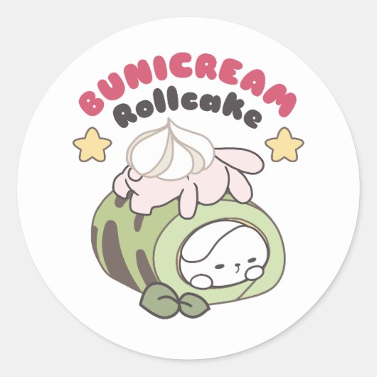 Rol in zoetheid Bunicream Rollcake Delight Ronde Sticker (Voorkant)