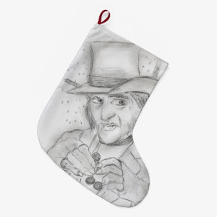 Rol in zwart en wit grote kerstsok