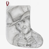 Rol in zwart en wit grote kerstsok (Voorkant)