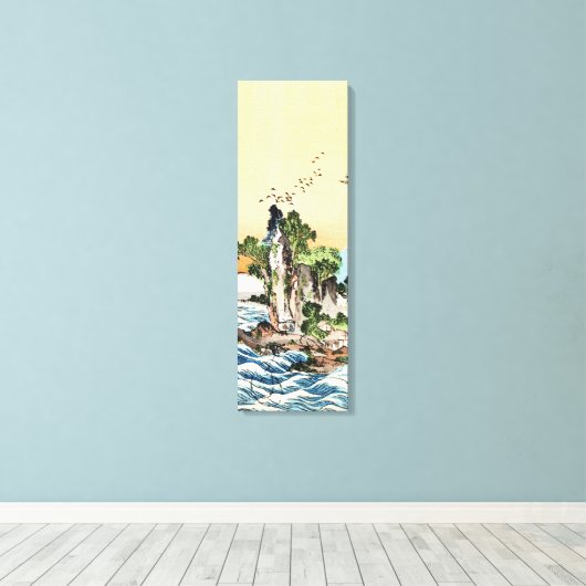 Rol-japanse  ukiyo-e-zee rockkunst canvas afdruk (Insitu (Houten vloer))