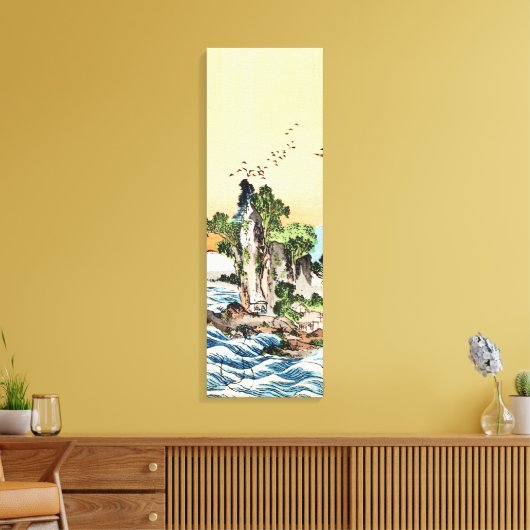Rol-japanse  ukiyo-e-zee rockkunst canvas afdruk (Insitu (Woonkamer))