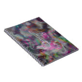 Rol kleurige gloed werkt wit muzieknot notitieboek (Rechterzijde)